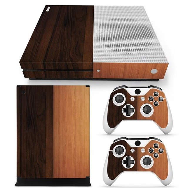 Xbox One S Wood Grain Console Skin & Controller Decals