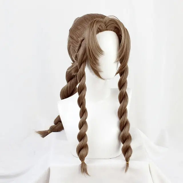 Aerith Cosplay Wig With Long Braids for Conventions
