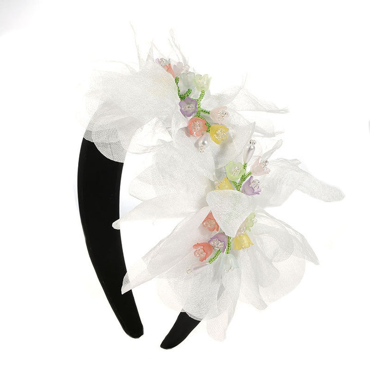 Handmade Crystal Flower Headband for Romantic Style