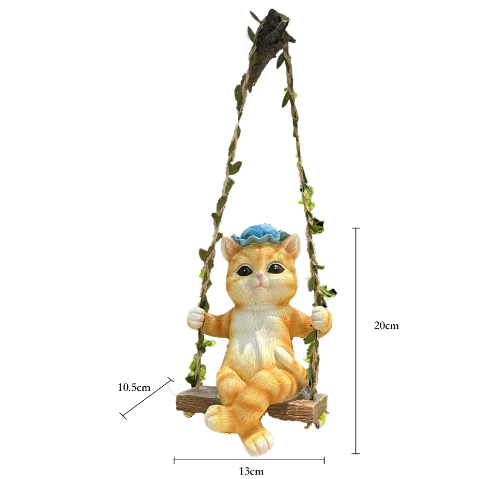 Cat Garden Outdoor Hanging Resin Pendant for Trees