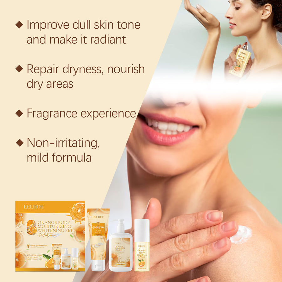 Orange Body Moisturizing Gift Set for Radiant Skin