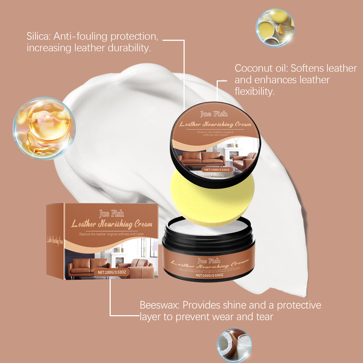 Leather Repair Cream for Sofas, Chairs & Furniture