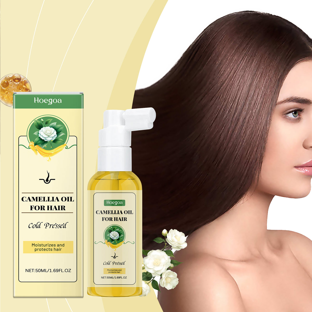 Camellia Oil Hair Spray for Dry, Smooth, Softer Hair