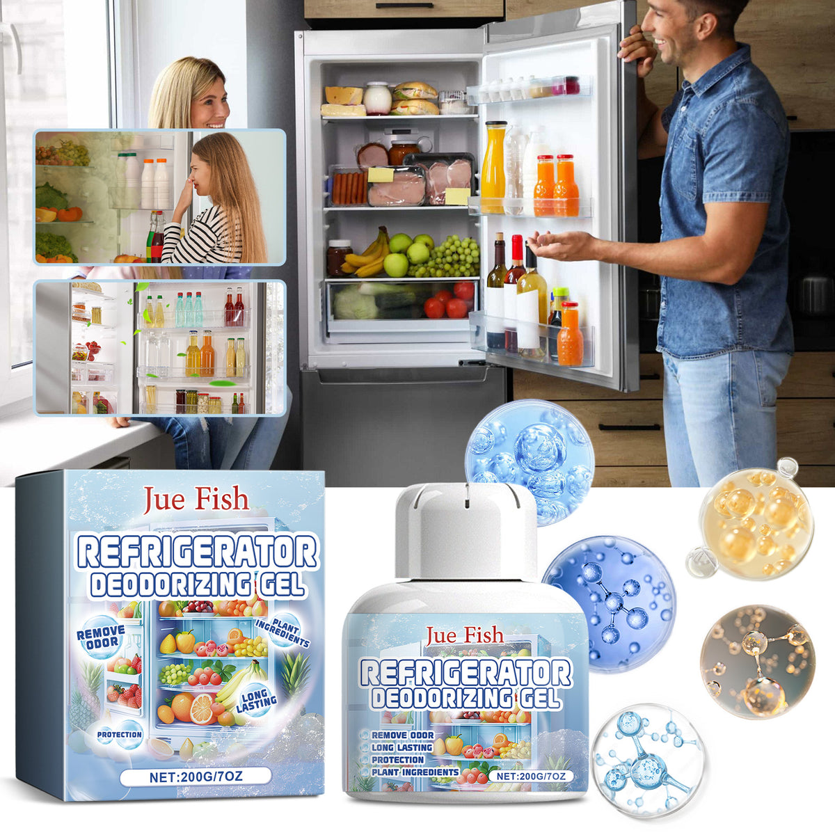 Refrigerator Deodorizer Gel for Long-Lasting Freshness