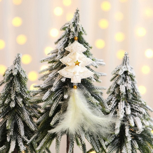 Christmas Feather Ornaments for a Soft Snowy Tree Display