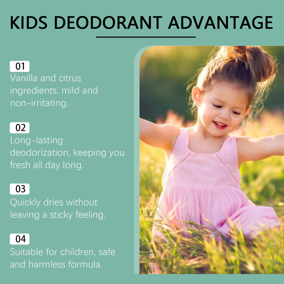 Kids Deodorant Roll-On for Gentle Daily Freshness