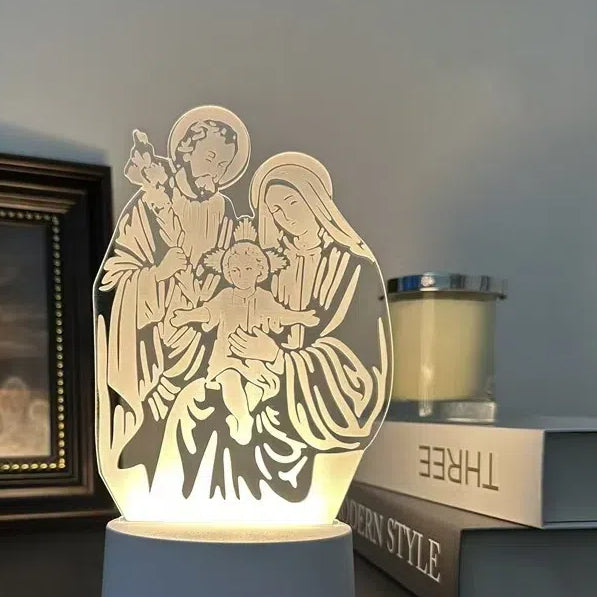Holy Family 3D Acrylic Night Light for Bedroom Decor