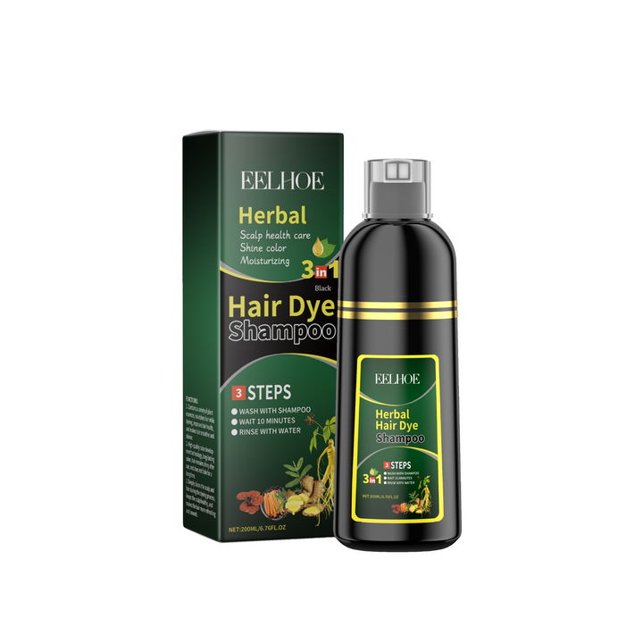 Black Hair Dye Shampoo for Easy Gray Coverage at Home