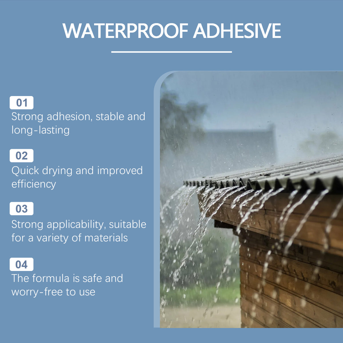 Transparent Waterproof Adhesive for Roof Leak Repair