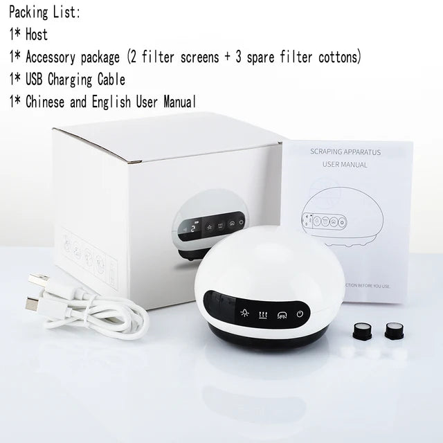 Gua Sha Cupping Therapy Device — Red Light & Heat, LCD
