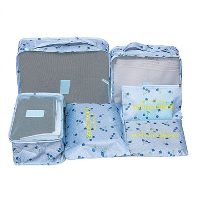6-Piece Packing Cubes Set for Organized Travel Luggage
