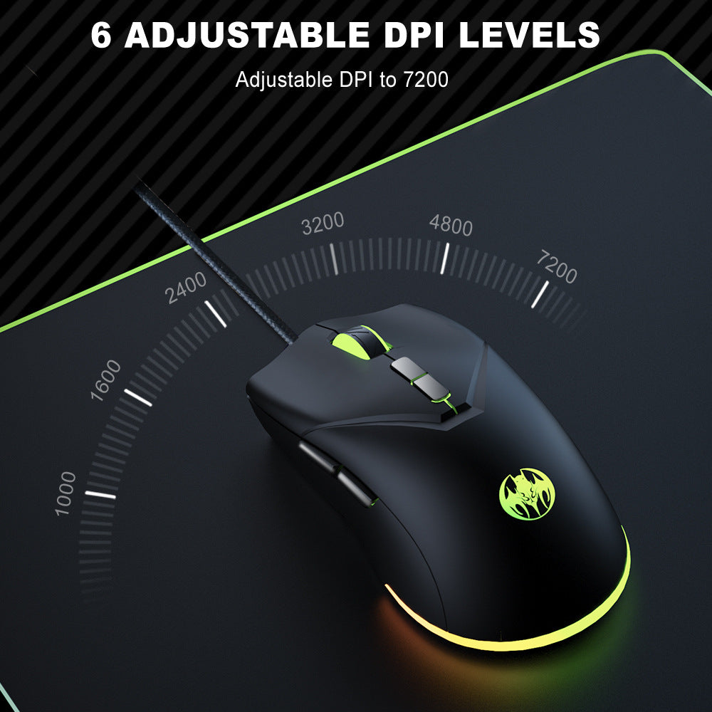 Wired RGB Gaming Mouse 7200 DPI with Non-Slip Grip