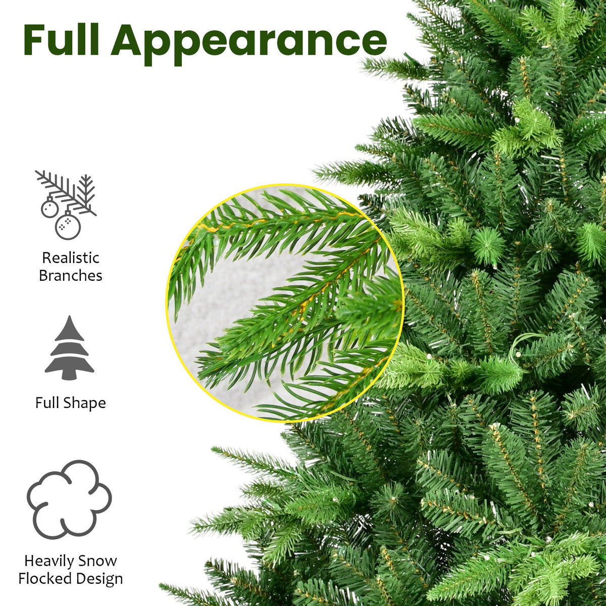 7-Foot Artificial Christmas Tree, Full & Realistic