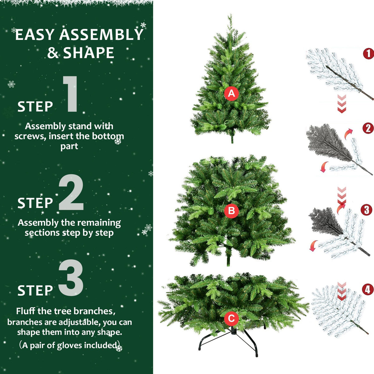 7-Foot Artificial Christmas Tree, Full & Realistic