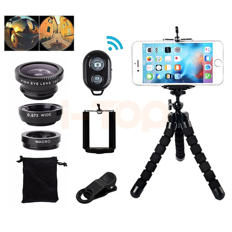 Phone Camera Lens Kit: Fisheye, Wide Angle & Macro