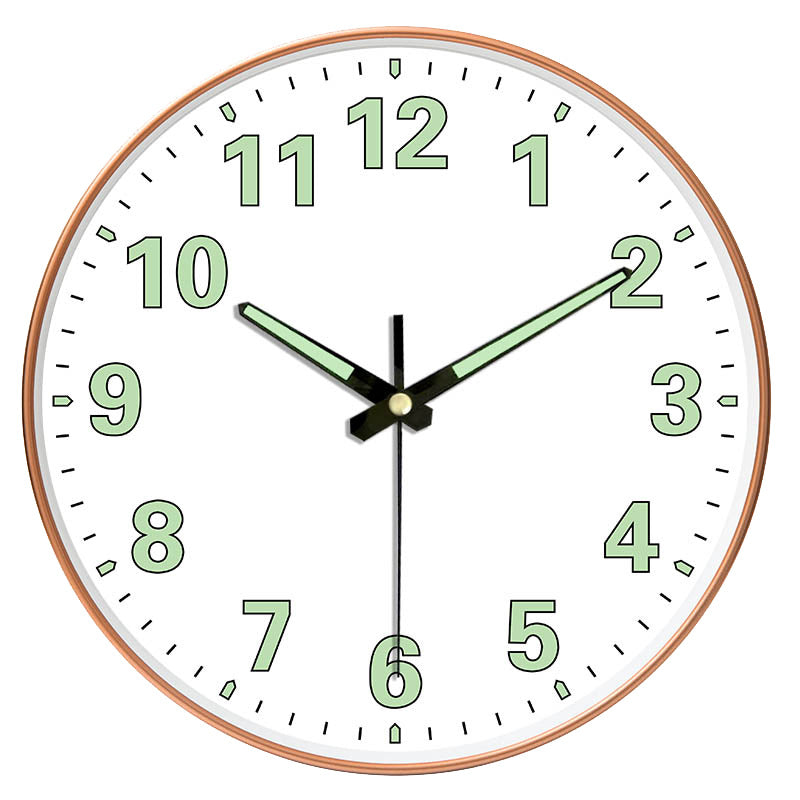 20CM Minimalist Wall Clock With Luminous Green Numerals