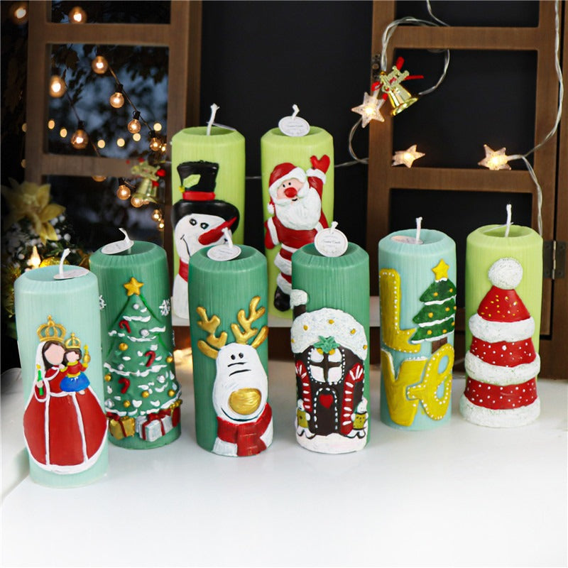 Christmas Candle Molds for Nordic-Style Pillar Decor