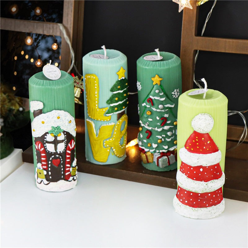 Christmas Candle Molds for Nordic-Style Pillar Decor