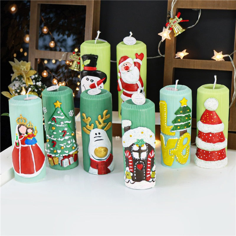 Christmas Candle Molds for Nordic-Style Pillar Decor