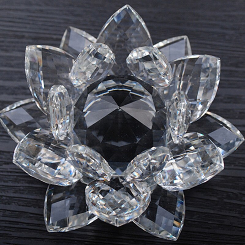 Crystal Lotus Ornament for Luminous Feng Shui Decor