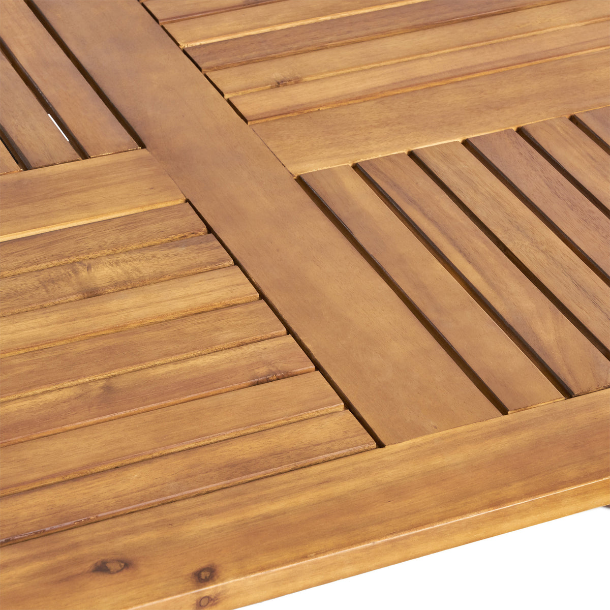 Oval Acacia Wood Patio Dining Table, 70-Inch Teak Finish