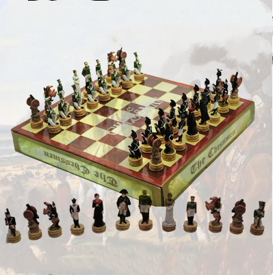 Leather Chess Set with Movie-Themed Resin Chess Pieces