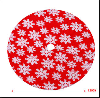 Christmas Tree Skirt with Festive Snowflake Pattern