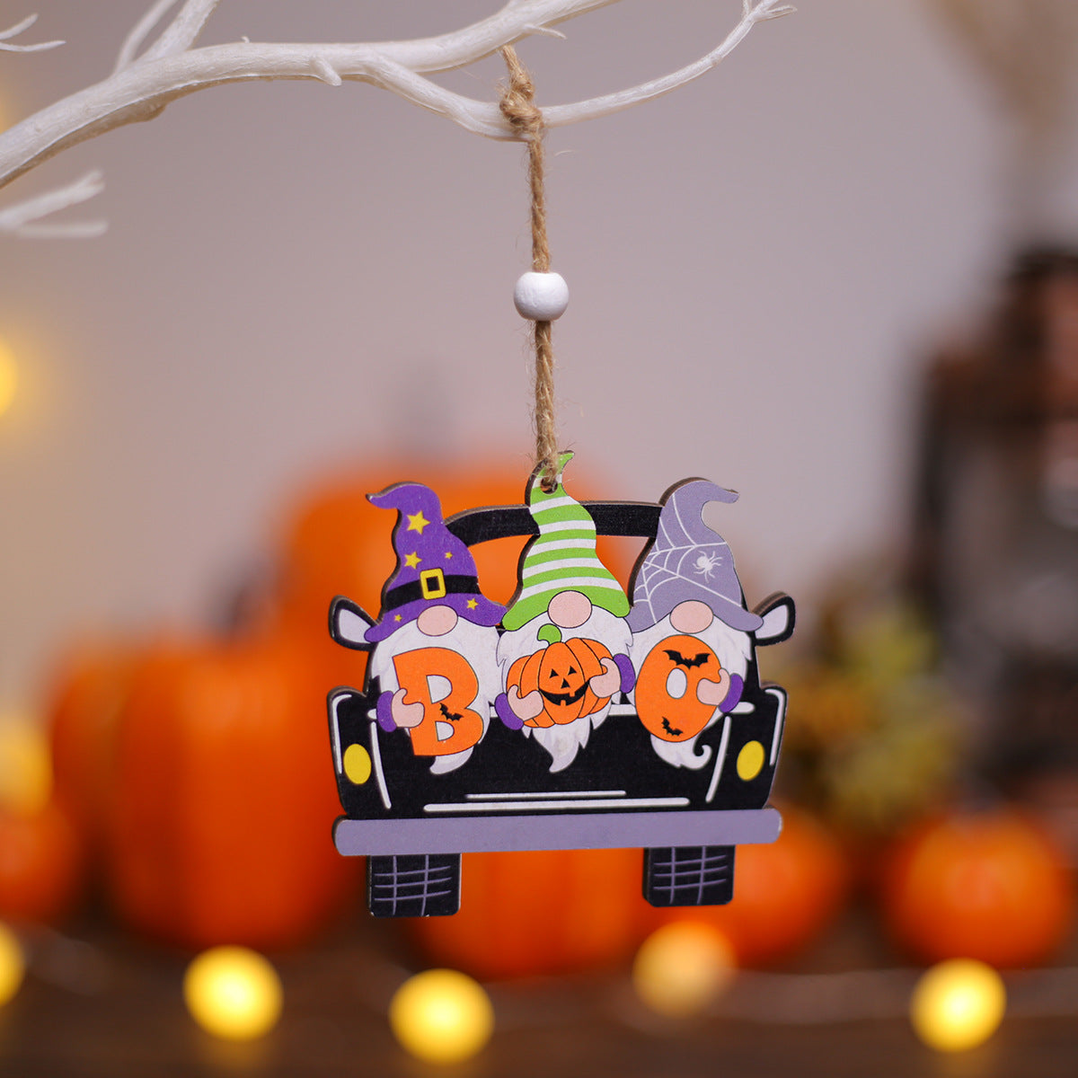 Halloween Wooden Car Ornaments - Set of 2 Tiered Tray Decor