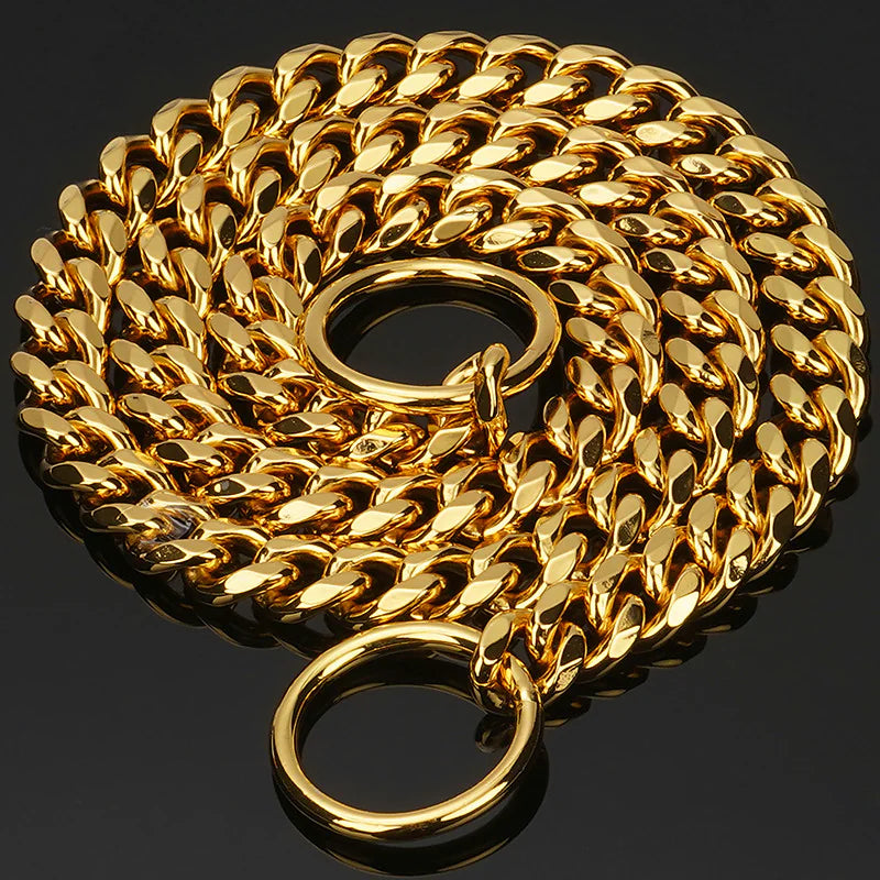 10mm Stainless Steel Dog Chain Collar, Polished Style