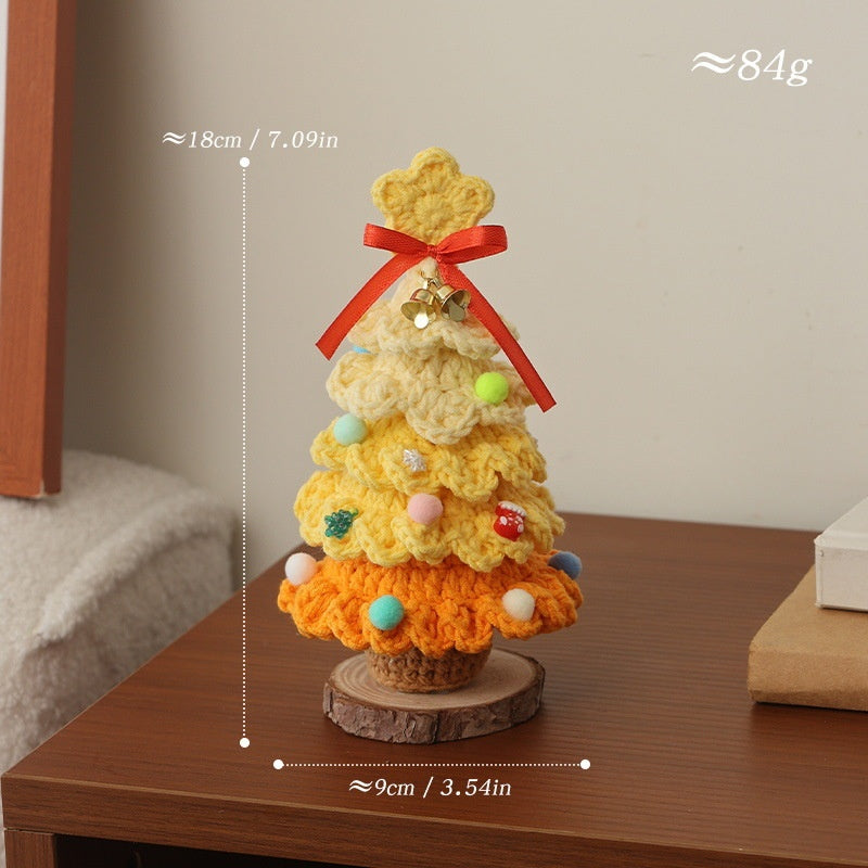 Crochet Mini Christmas Tree Desk Ornament Decoration
