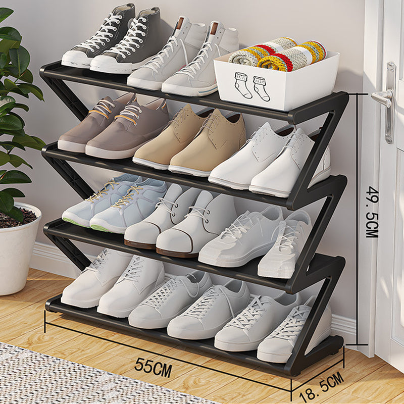 Z-Shaped Shoe Rack: Holds 8 Pairs in Slim Footprint