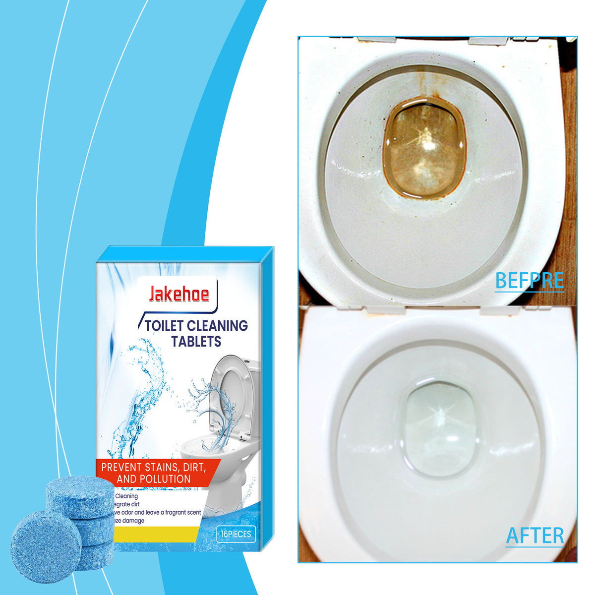 Toilet Cleaning Tablets for Odor and Stain Control