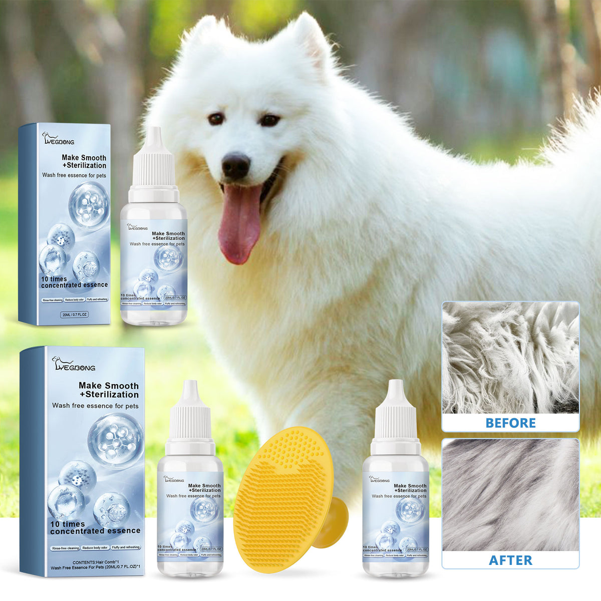Pet Leave-In Coat Serum for Fresh, Smooth-Looking Fur