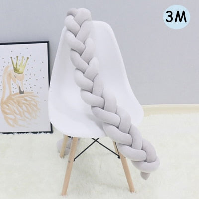 Braided Baby Bed Bumper for Cozy Nursery Bed Decor