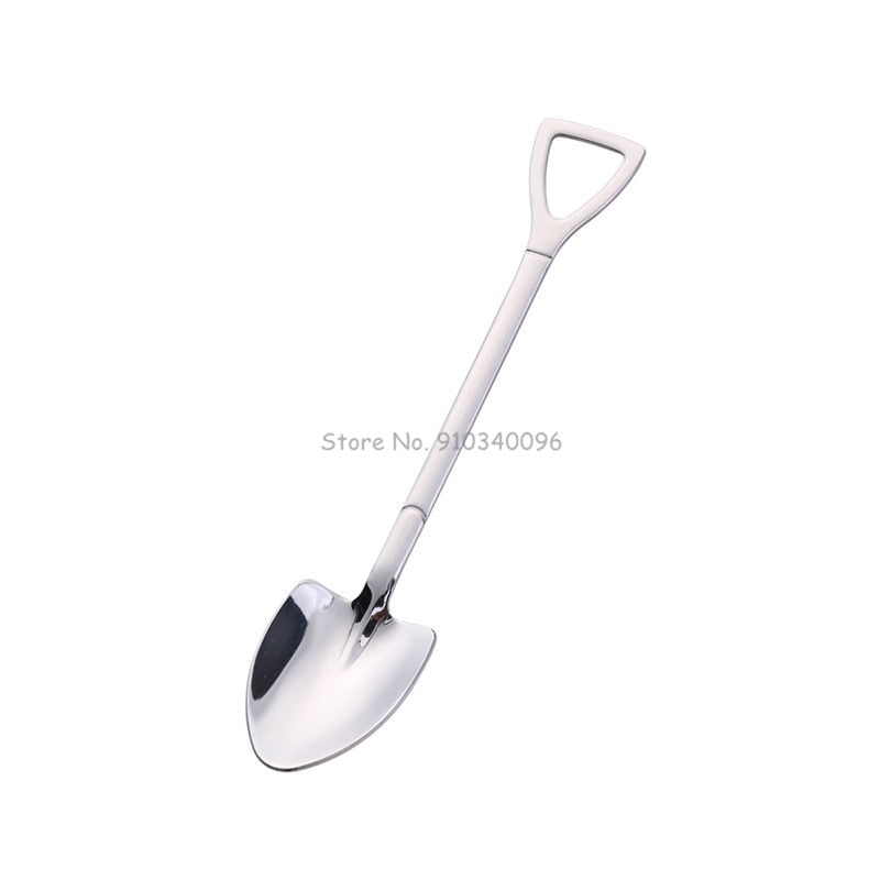 Retro Shovel Dessert Spoons for Stylish Coffee Serving