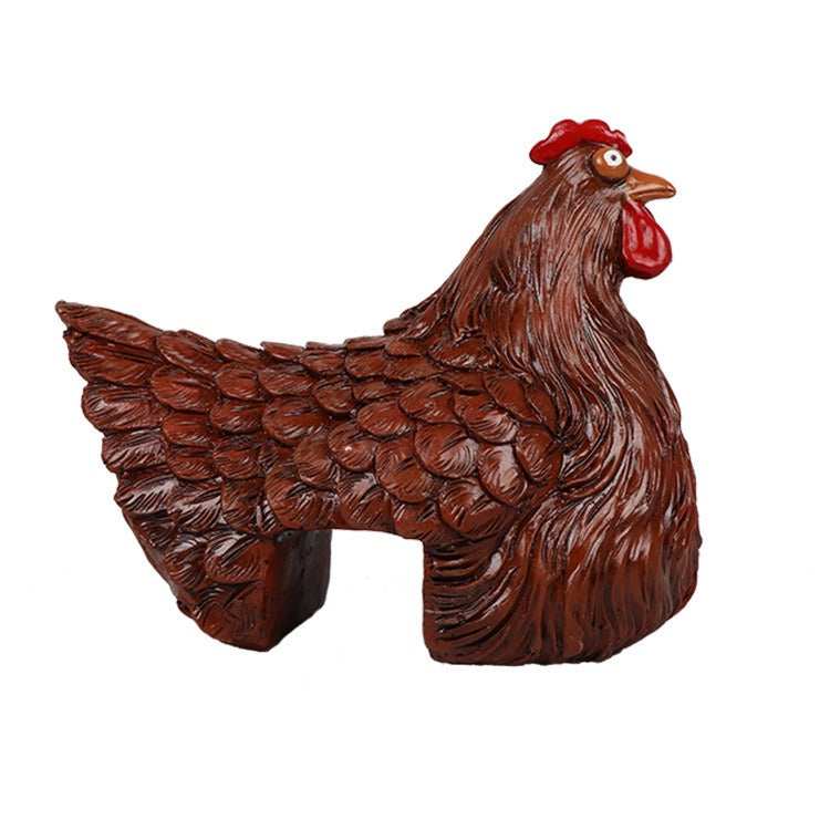 Clip-On Resin Hen Garden Ornament for Ladder Rungs
