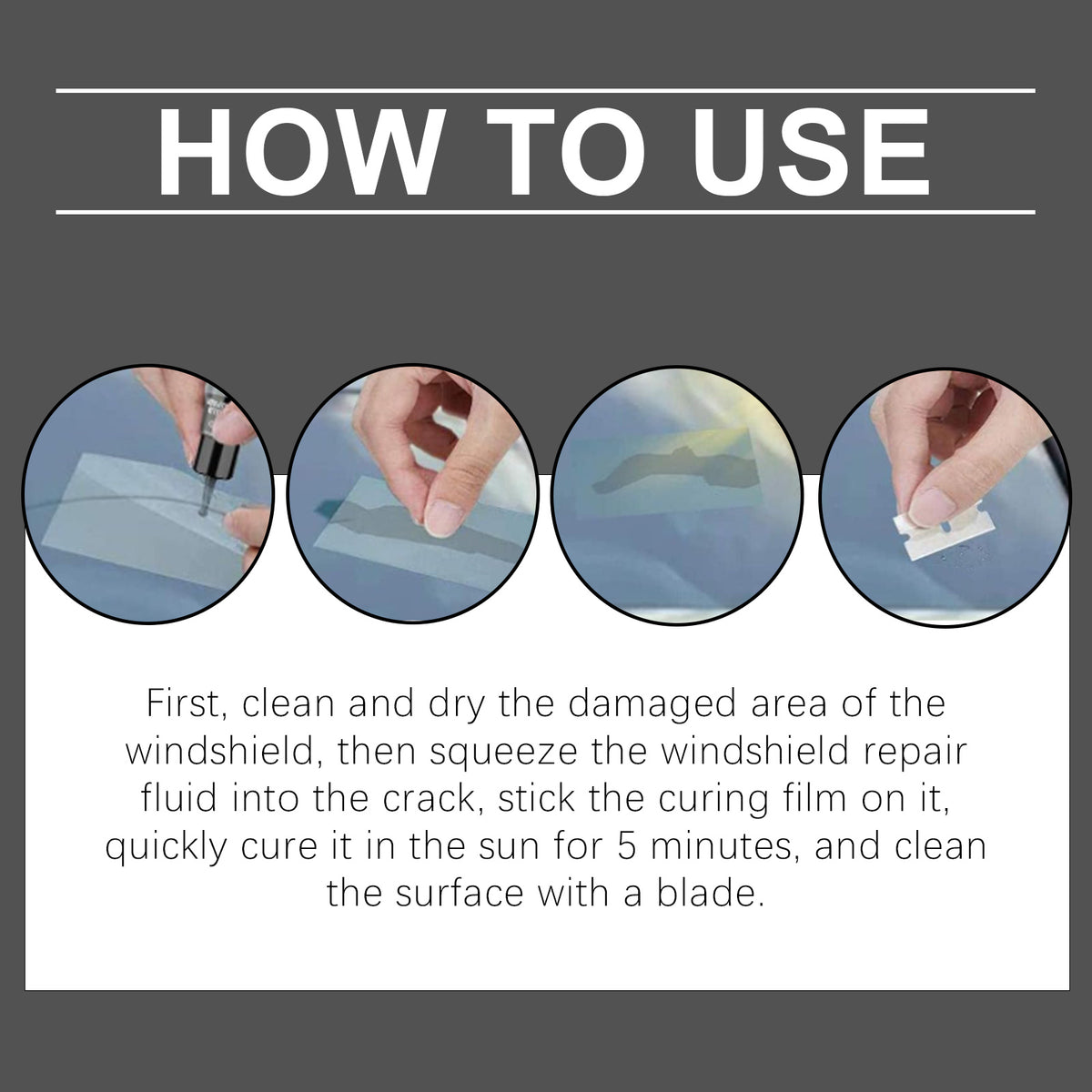 Windshield Repair Kit for Small Cracks and Clearer Glass