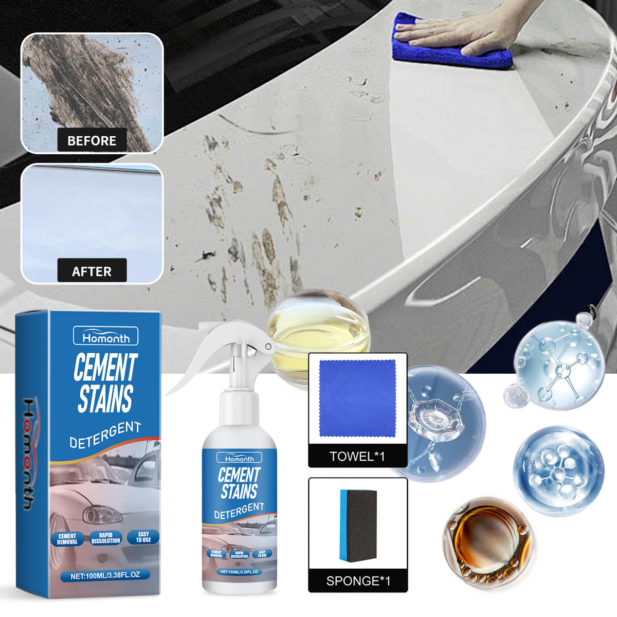 Cement Stain Remover for Car Paint & Exterior Surfaces