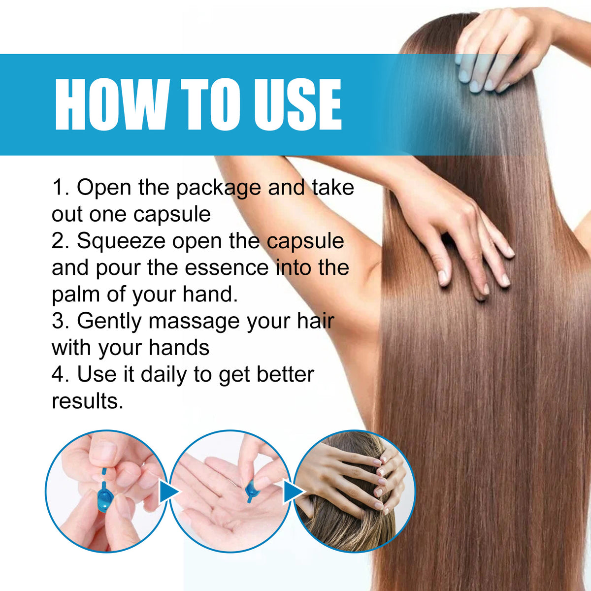 Hair Serum Capsules for Smooth, Shiny, Manageable Hair