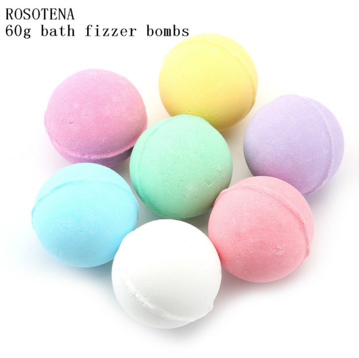 Bath Bombs Gift Set — 7 Pastel Fizzers for a Colorful Spa Soak