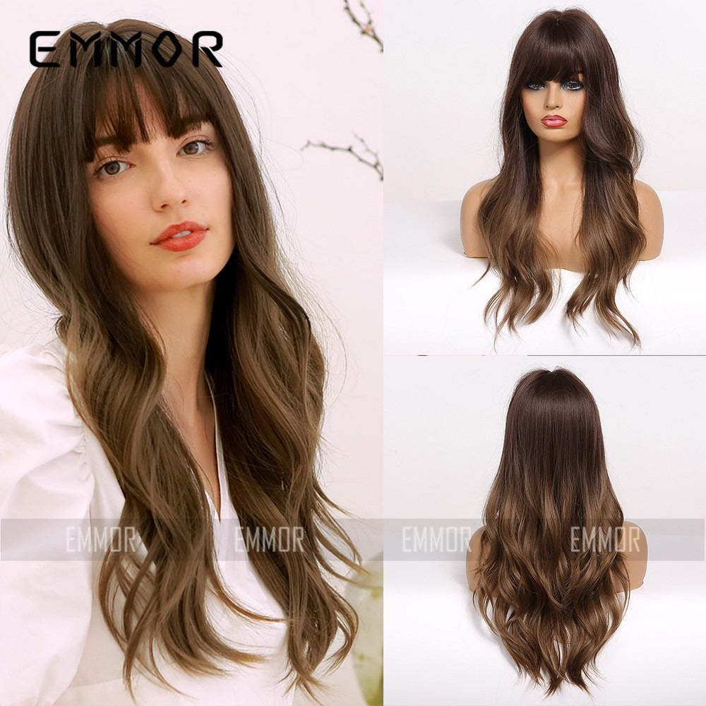 Long Curly Bangs Wig for Instant Natural-Looking Volume