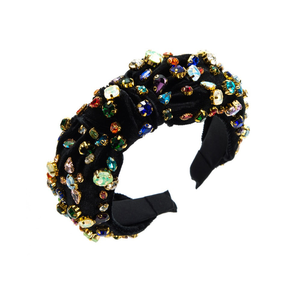 Velvet Rhinestone Headband for Glamorous Occasion Looks