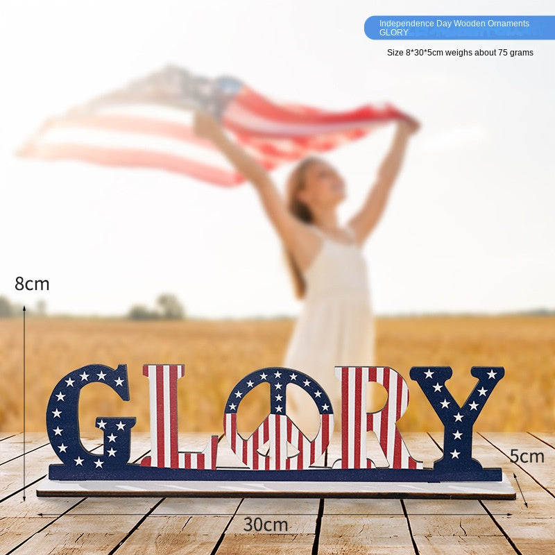 4th of July Wooden Letters Patriotic Tabletop Decor