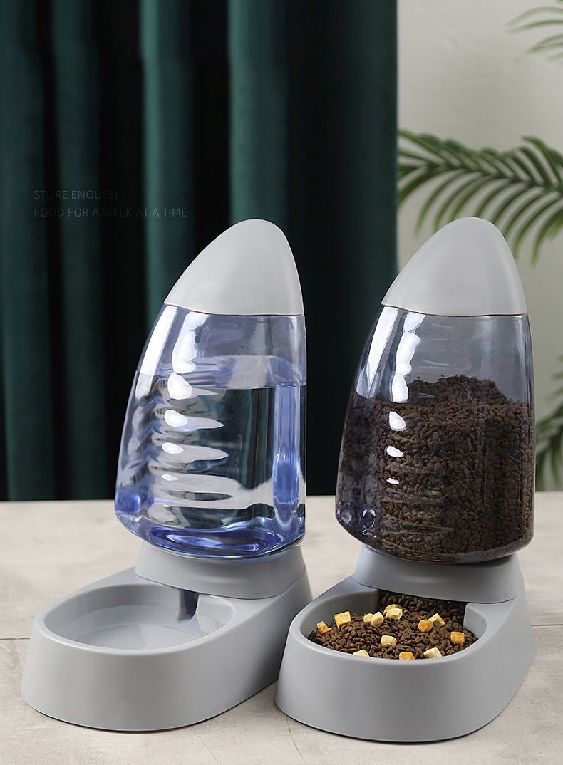 3.4L Pet Water Bowl & Food Dispenser for Short Trips