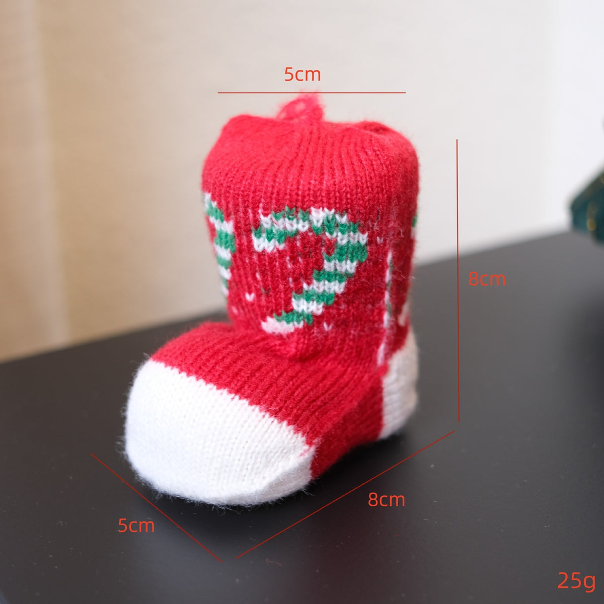 3D Knitted Christmas Sock Boot Tree Ornaments Decor