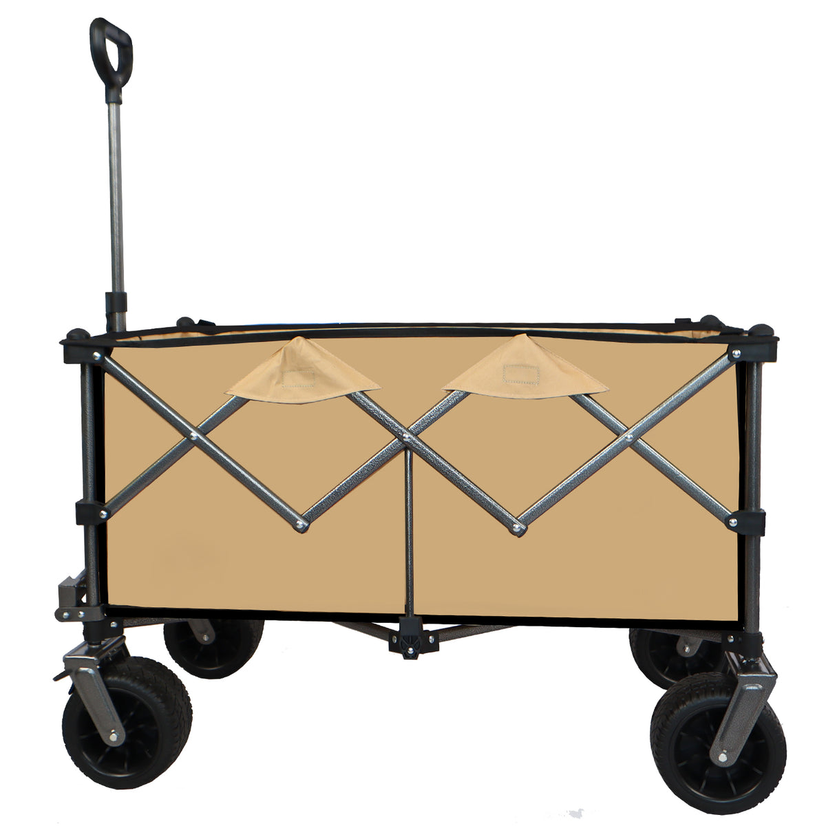 Folding Beach Wagon Cart with All-Terrain Wheels & Brakes