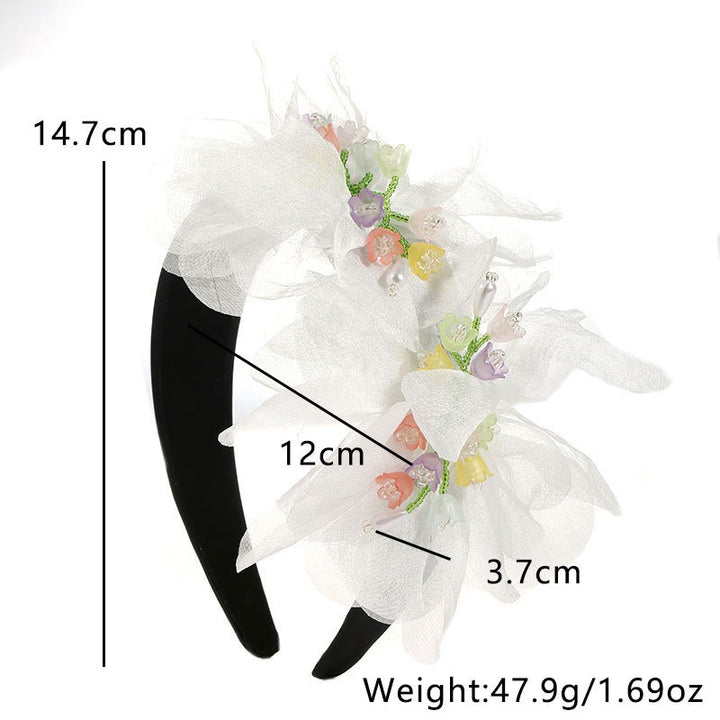 Handmade Crystal Flower Headband for Romantic Style