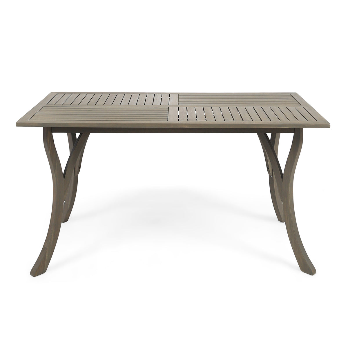 Rectangular Outdoor Dining Table in Weathered Wood