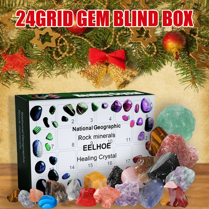 Rock Mineral Blind Box: 24-Grid Gem Collection Gift