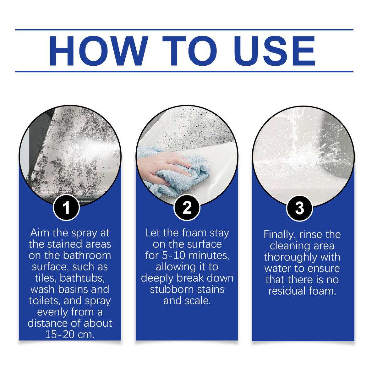 Bathroom Foam Cleaner Spray for Tough Stains & Dirt